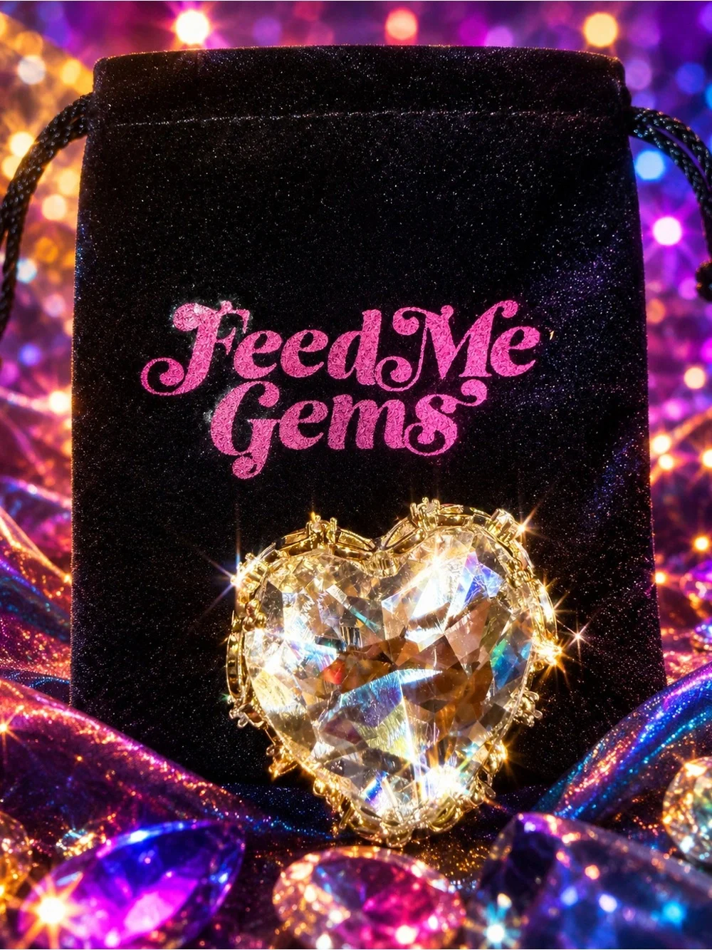 FEED ME GEMS DIAMOND BROOCH COSTUME JEWELRY !